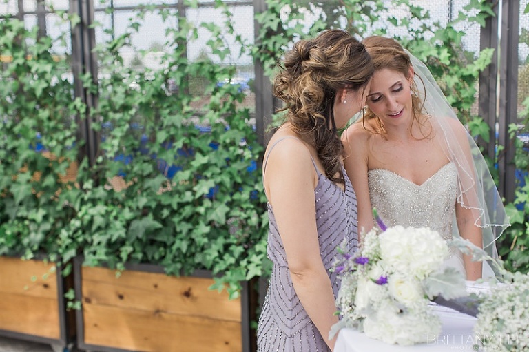 Bride and Maid of Honour during Ottawa wedding ceremony