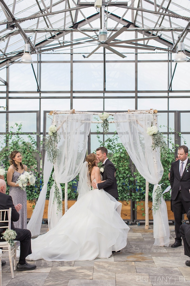 Bride and Groom at White Alter at Aquatopia - Ottawa wedding photos