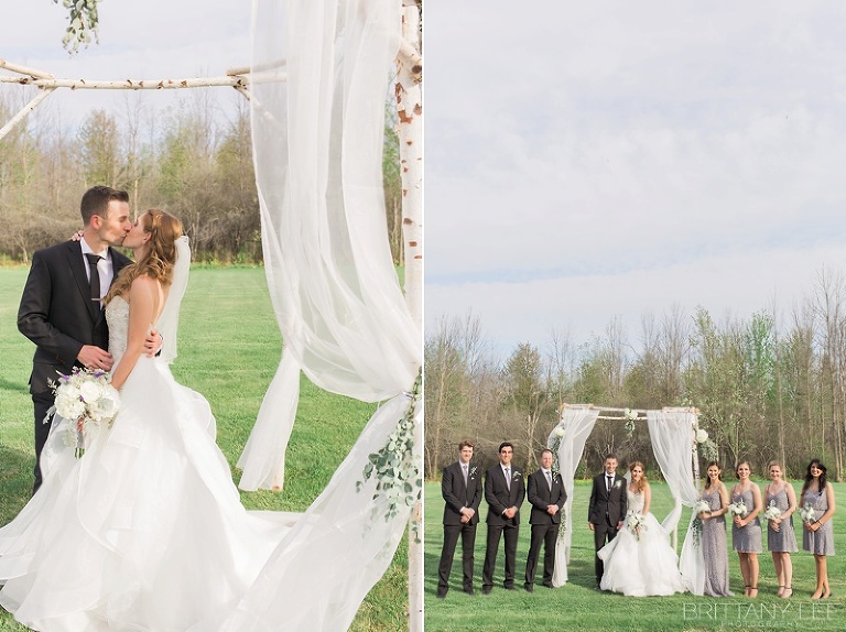 Wedding photos outside Aquatopia Conservatory Carp Ontario