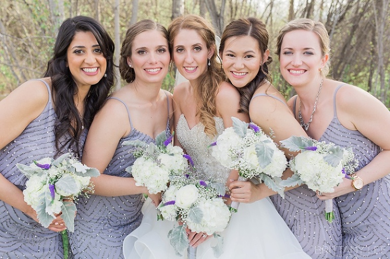 Bridesmaids photos outside Aquatopia Conservatory Carp Ontario
