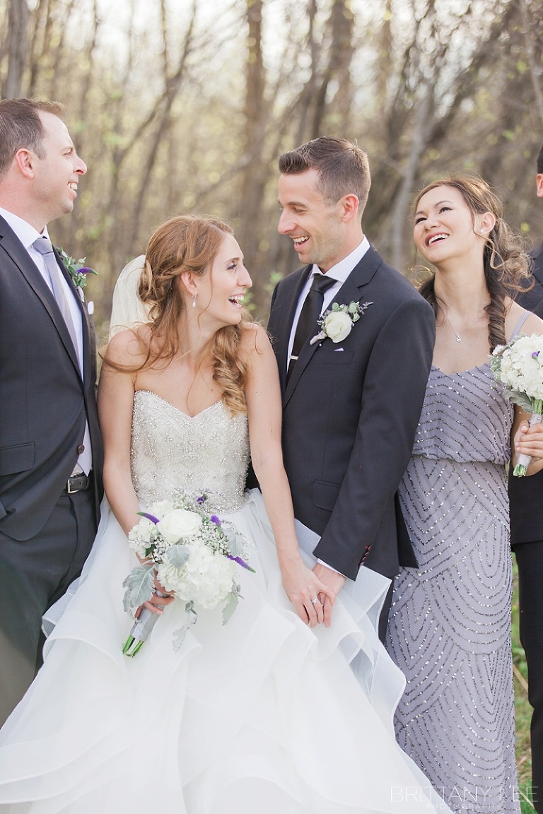 Wedding Party photos outside Aquatopia Conservatory Carp Ontario