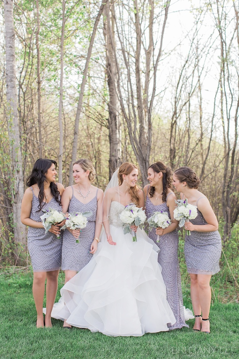 Bridesmaids photos outside Aquatopia Conservatory Carp Ontario