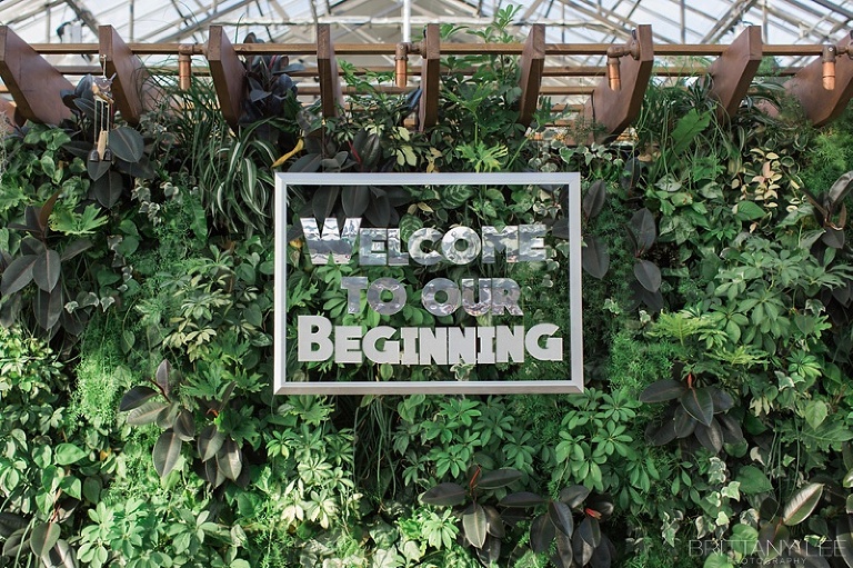 Plant wall at Aquatopia Wedding Venue