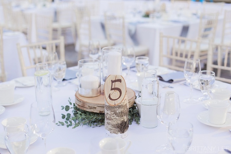 classic white and rustic wedding decor at Aquatopia Ottawa