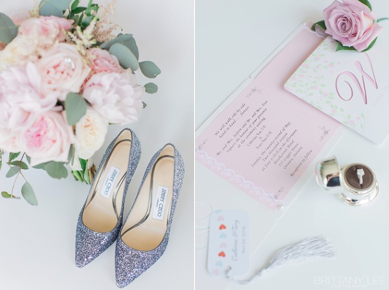 Bride details on wedding day