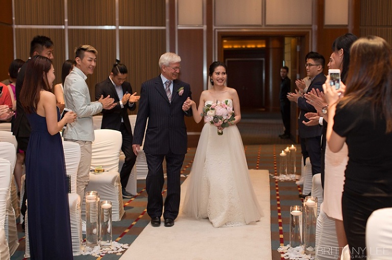 Brookstreet Hotel Ottawa Wedding ceremony - Bride and father walking down aisle