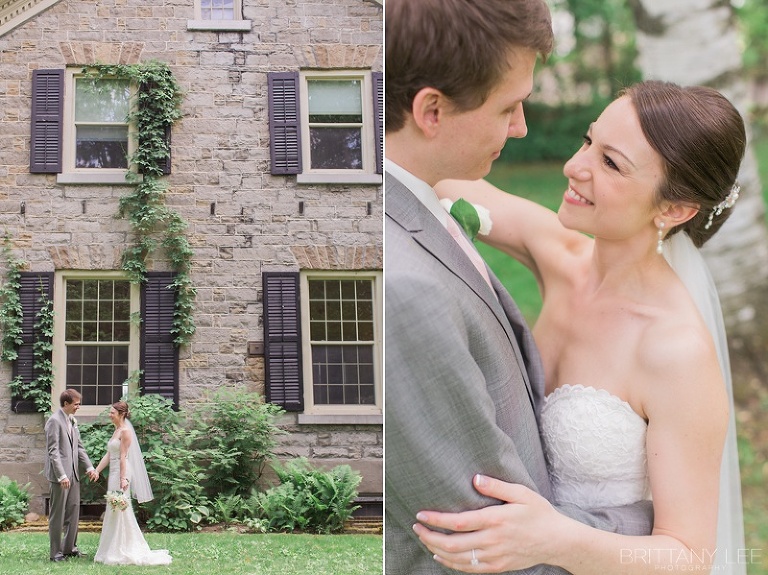Bride and Groom doing First Look before their ceremony at Strathmere Garden house - wedding photographer