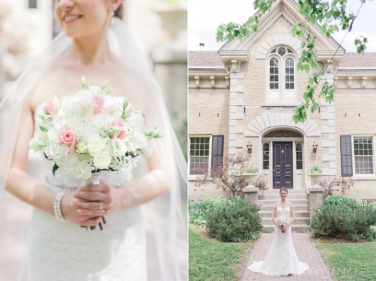 Bride and Groom doing First Look photos before their wedding ceremony at Strathmere Garden house