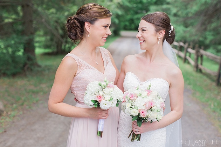 Blush and Grey wedding party photos at Strathmere Garden House Ottawa wedding