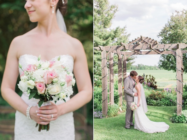 Bride and Groom photos on wedding at Strathmere Garden House Ottawa