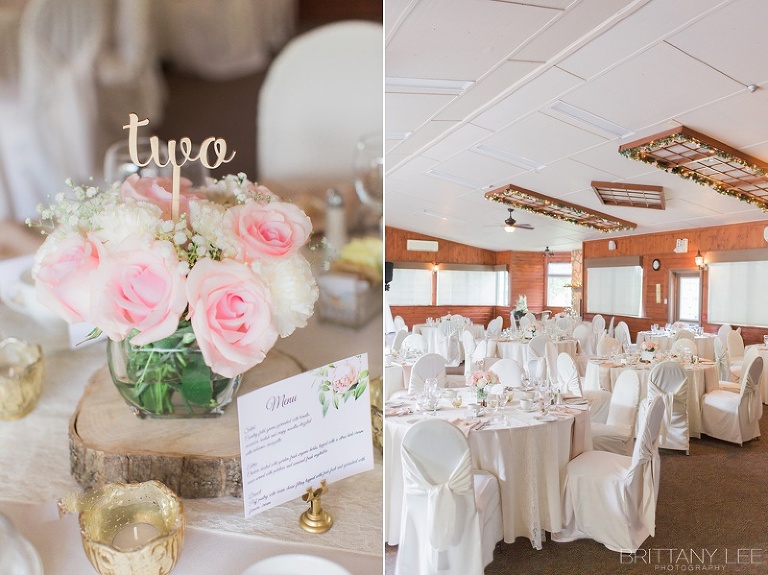 Blush, white, and rustic wedding decor at Strathmere Garden House Ottawa wedding
