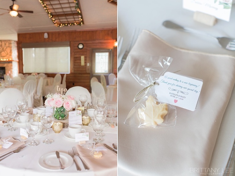 Blush, white, and rustic wedding decor at Strathmere Garden House Ottawa wedding