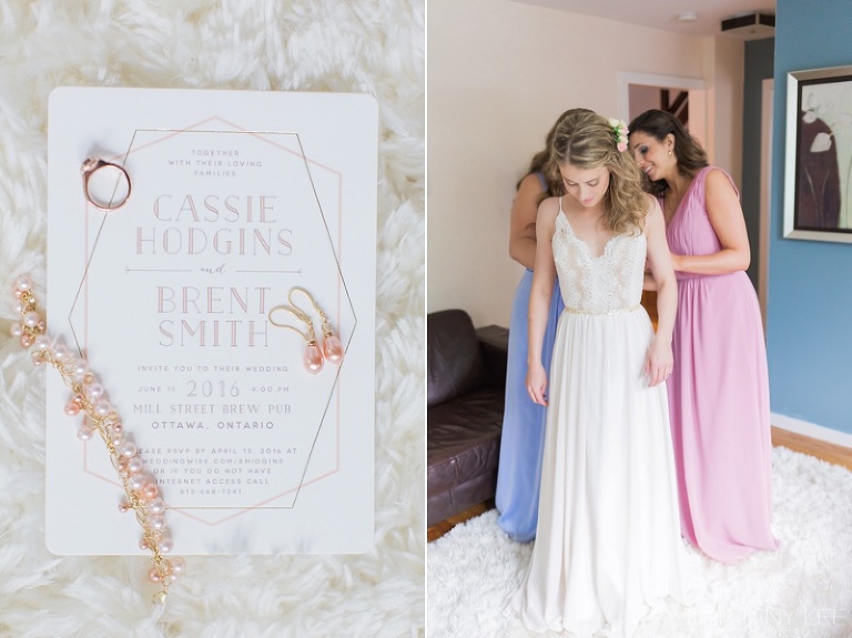 Custom Truvelle Wedding gown at Ottawa wedding