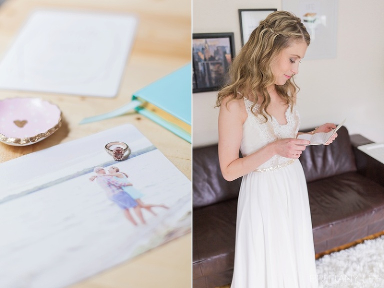 Bride wearing custom Truvelle wedding gown from the Handmade Bride in Ottawa