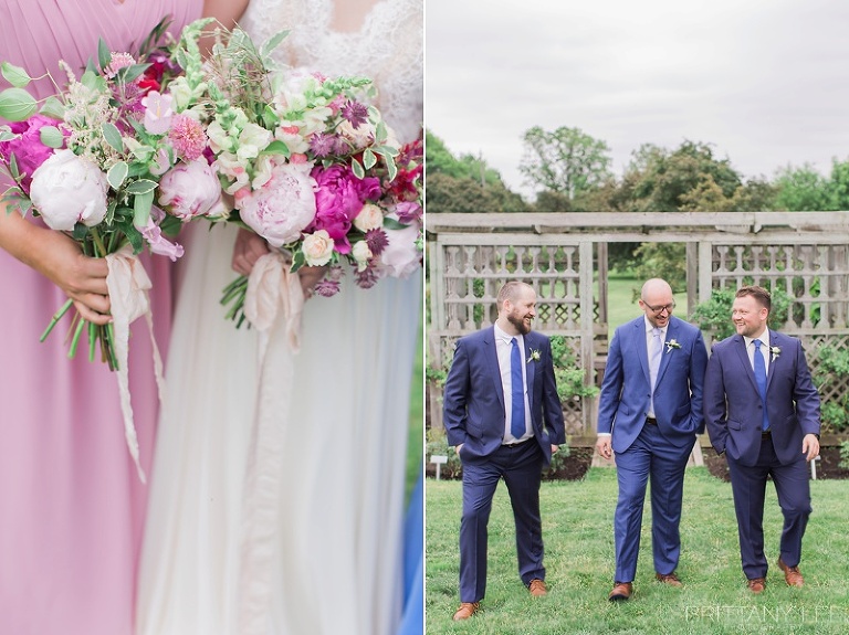 Blush and Blue Floor length Bridesmaid gowns at Ottawa wedding 