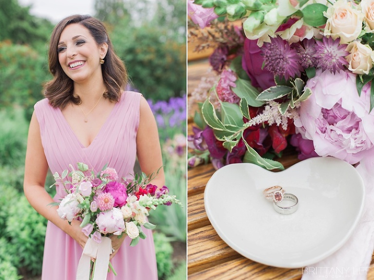 Blush and Blue Floor length Bridesmaid gowns at Ottawa wedding 