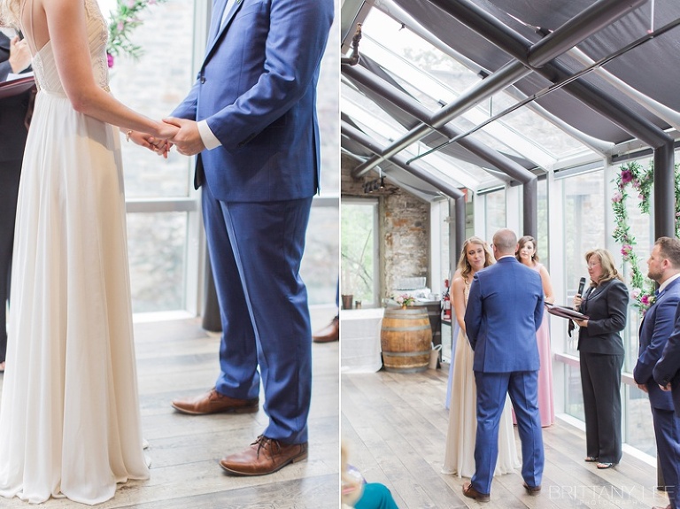 Soft and Romantic Wedding Ceremony Photography at Mill Street Brew Pub in Ottawa