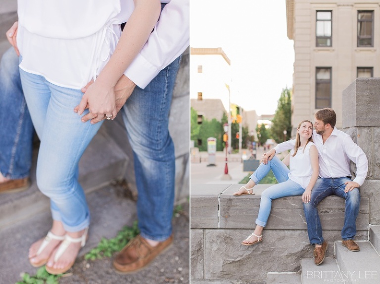 Engagement photos at old building of the University of Ottawa 