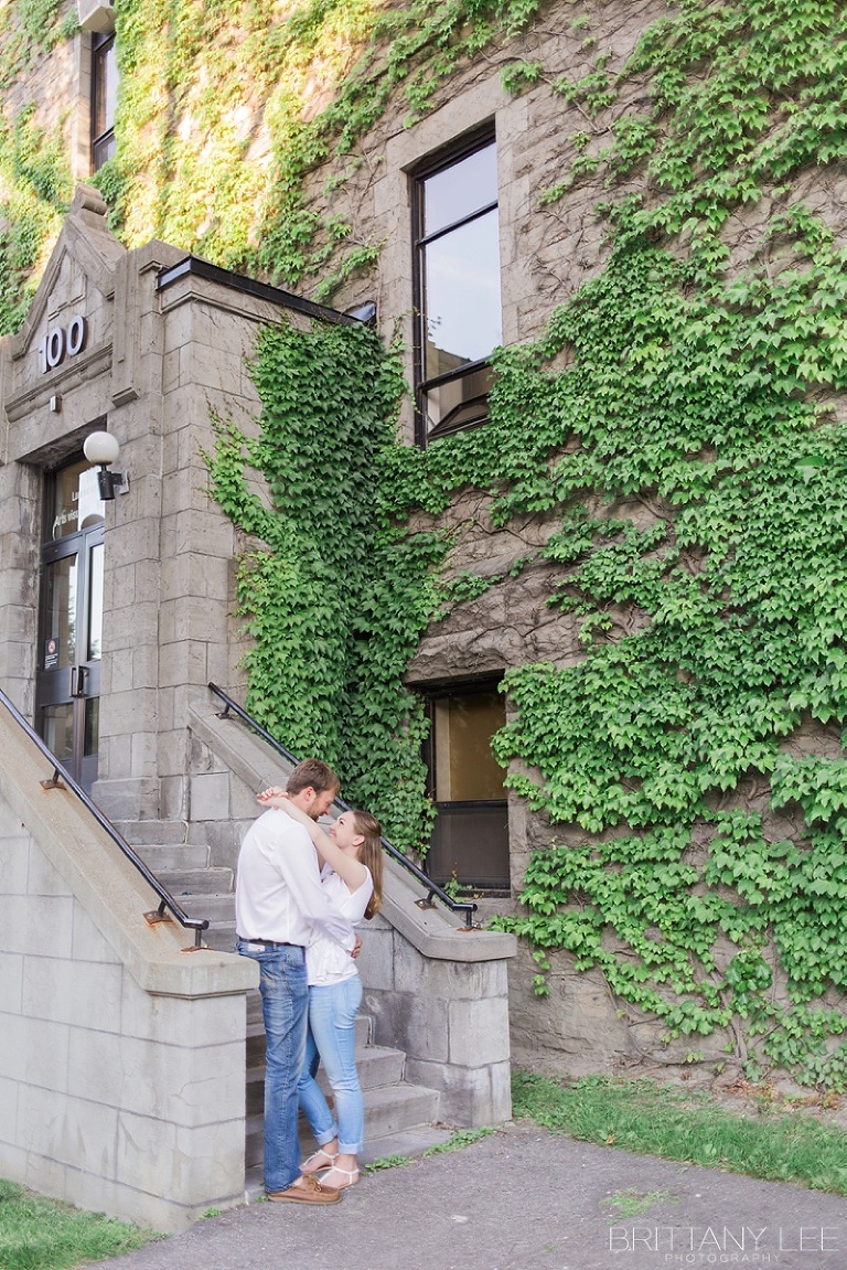 Engagement photos at old building of the University of Ottawa 