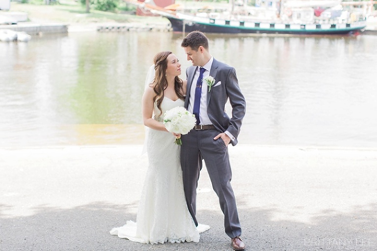 Bride and groom wedding first look photos at Britannia Yacht Club Ottawa