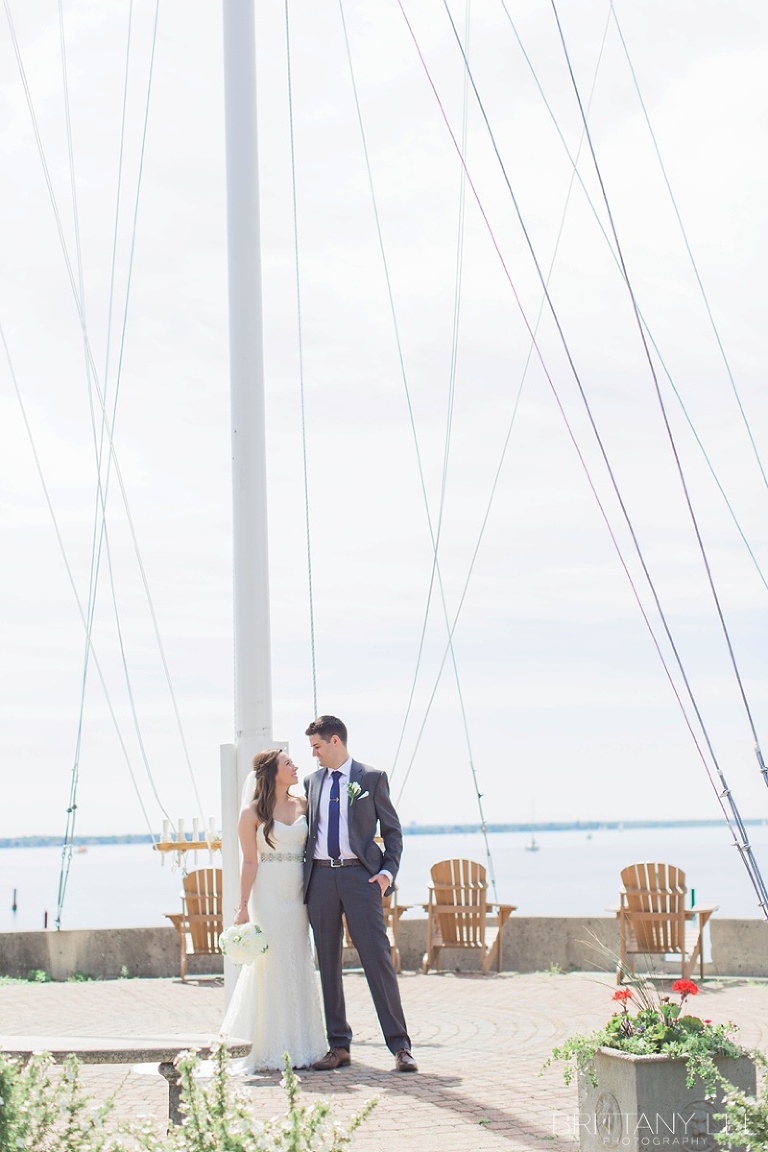 Bride and groom wedding first look photos at Britannia Yacht Club Ottawa