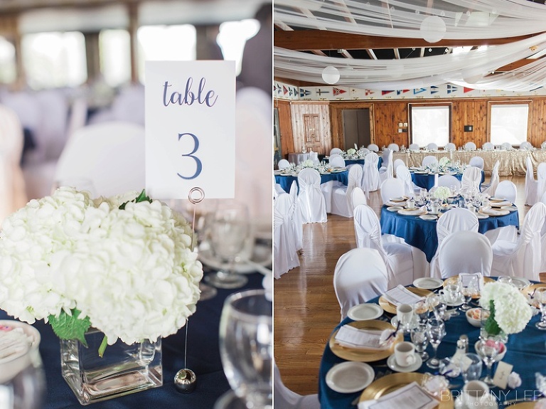 Navy and Nautical wedding reception photos at Ottawa Britannia Yacht Club