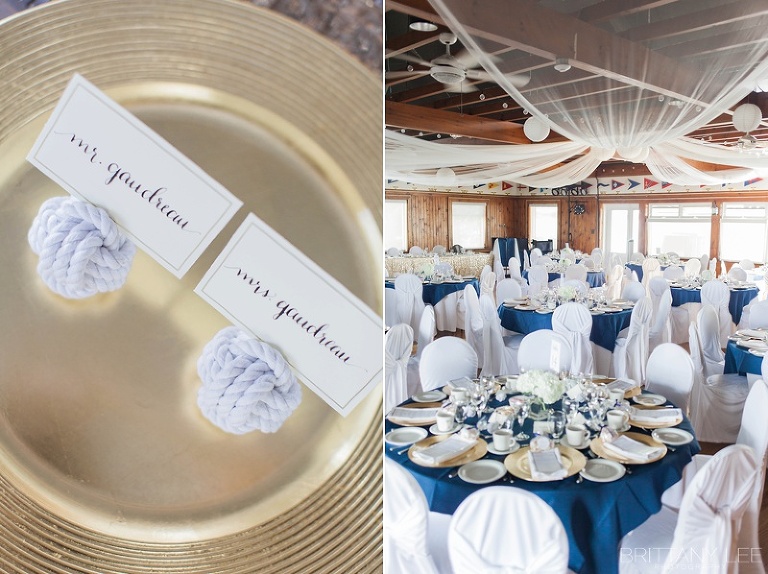 Navy and Nautical wedding reception photos at Ottawa Britannia Yacht Club