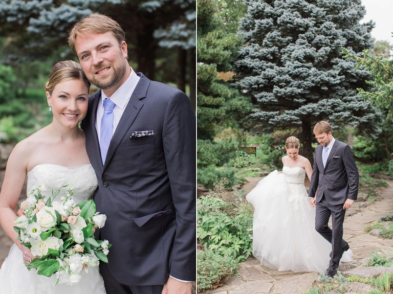 Mill Street Brew Pub Ottawa Wedding - Bride and Groom First Look photos at Ornamental Gardens in Ottawa