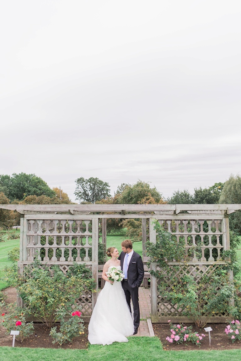 Mill Street Brew Pub Ottawa Wedding - Bride and Groom First Look photos at Ornamental Gardens in Ottawa