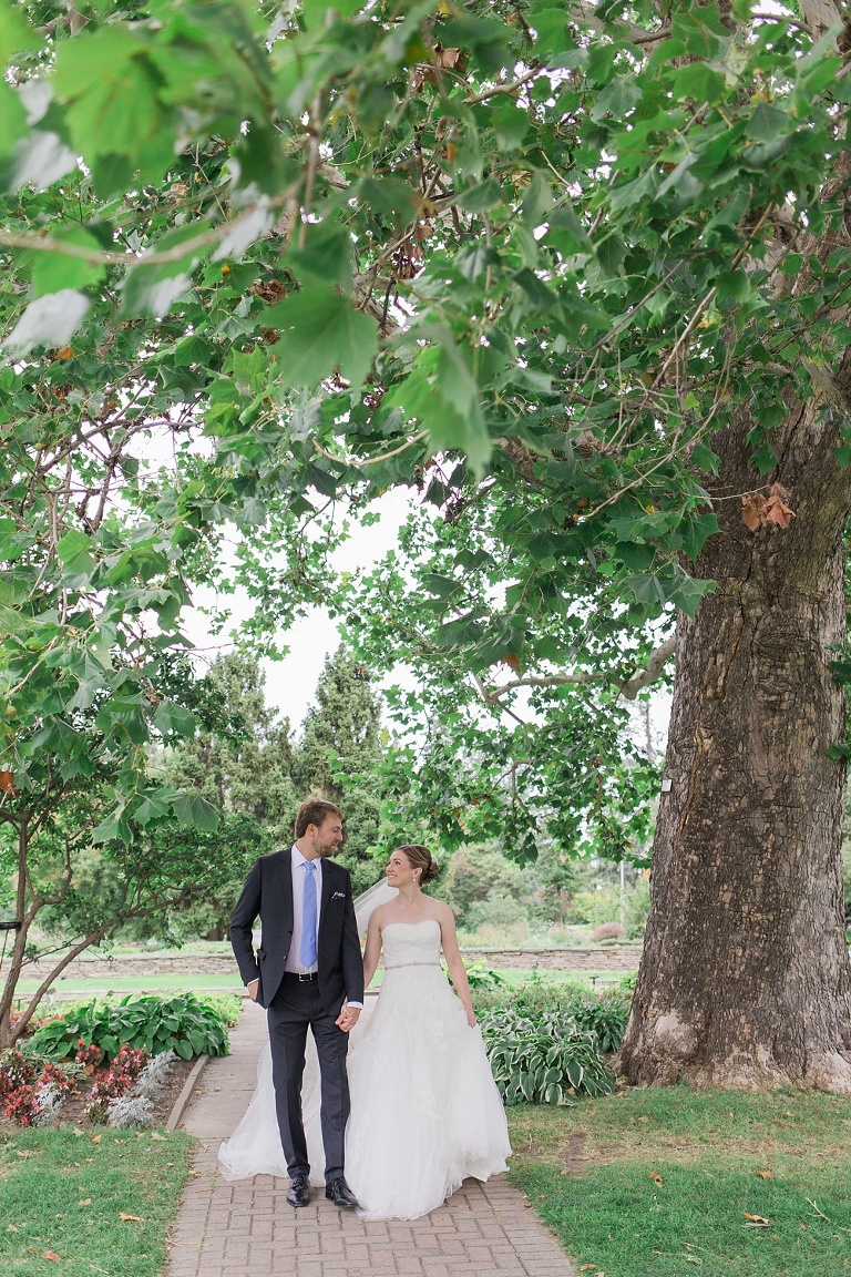 Mill Street Brew Pub Ottawa Wedding - Bride and Groom First Look photos at Ornamental Gardens in Ottawa
