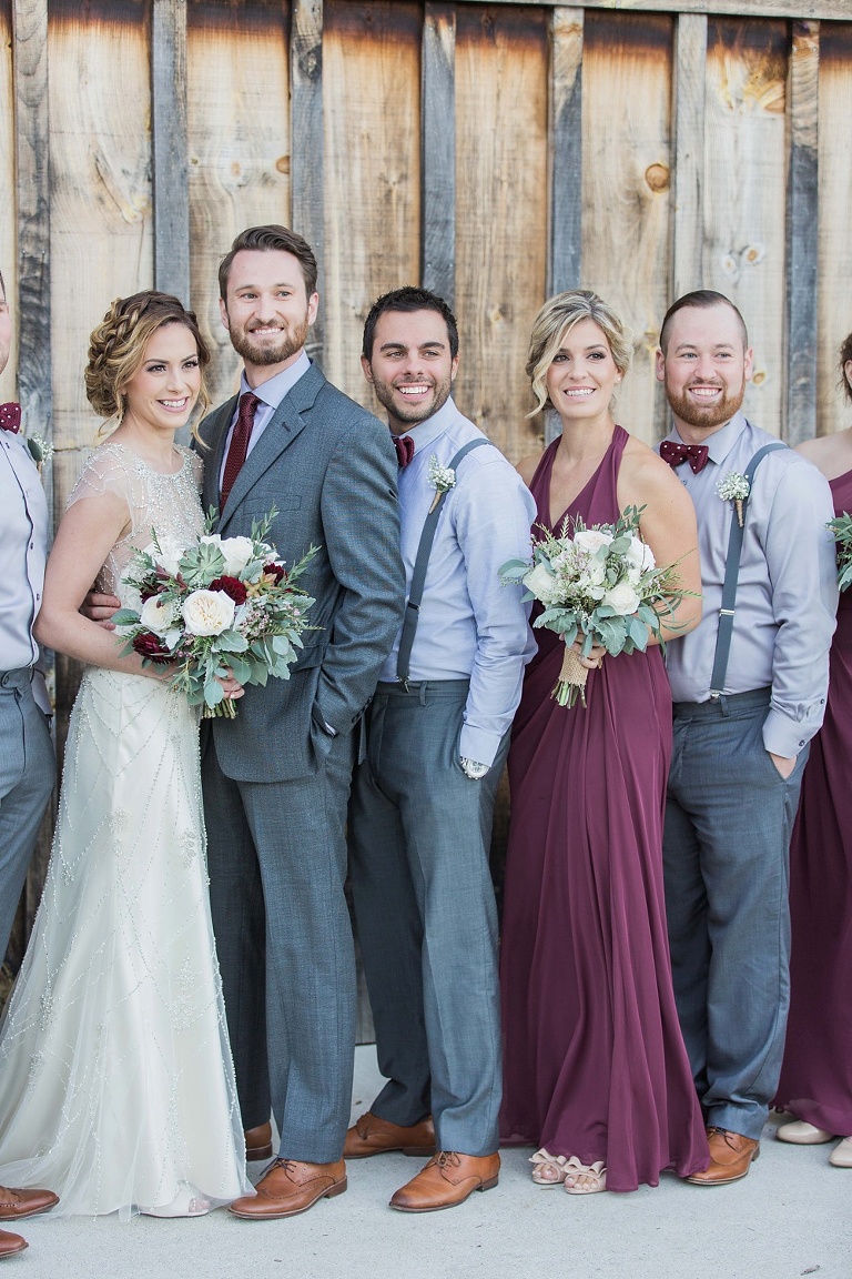 Glenerin Inn Fall Wedding - rustic grey and burgundy wedding party photos - Brittany Lee Photography