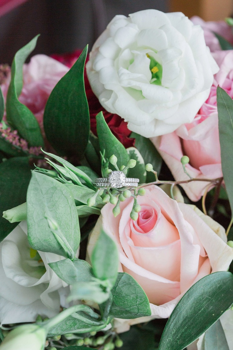 Brookstreet Hotel Ottawa Fall Wedding - Bridal rings in floral bouquet