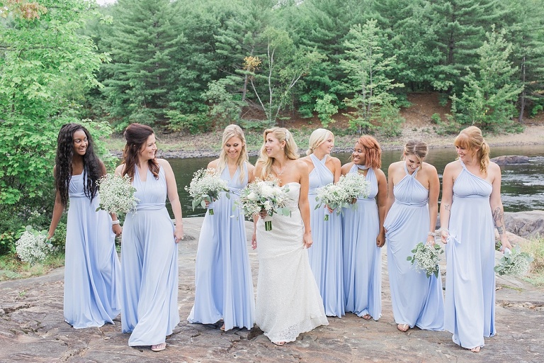 Favourite Wedding Photos from 2016 - Bridesmaids wearing blue Arroh and Bow wrap dresses