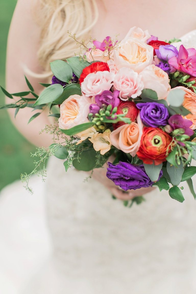 Favourite Wedding Photos from 2016 - Bridal bouquet with deep and bright flowers