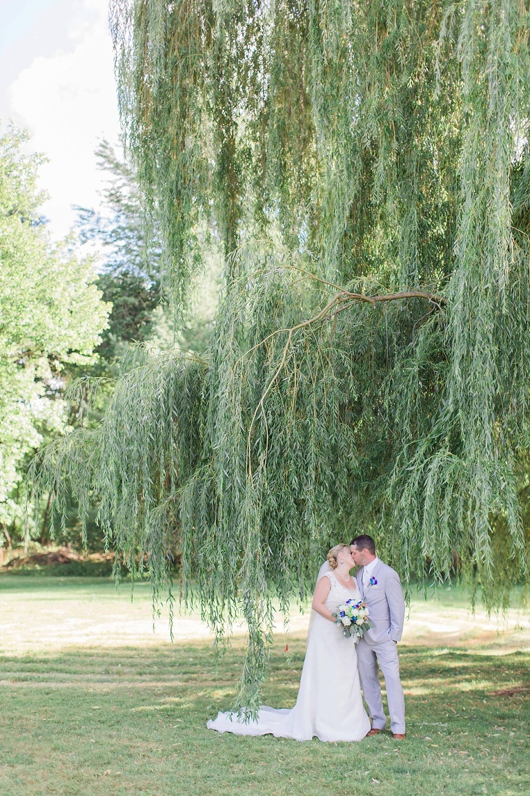 Favourite Wedding Photos from 2016 - Bride and Groom in Stewart Park under giant willow tree