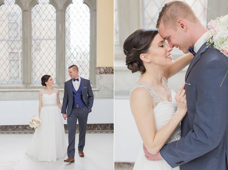 Favourite Wedding Photos from 2016 - Bride and groom holding hands in the Museun of Nature, Ottawa