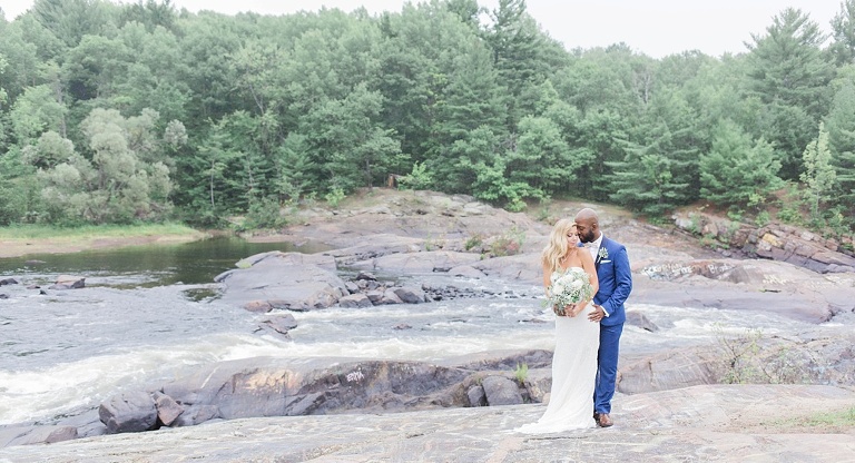 Favourite Wedding Photos from 2016 - Bride and Groom hugging along the Pembroke River before getting married