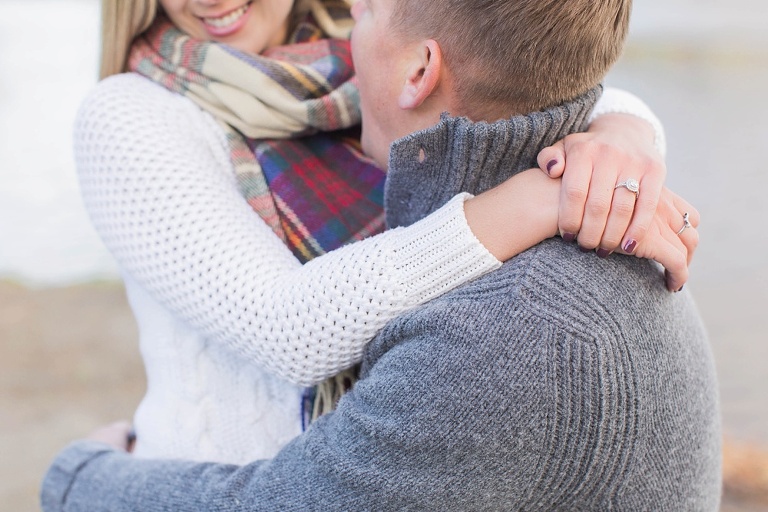 Favourite Engagement Photos from 2016 - Close up picture of bride's hands wrapped about groom's neck