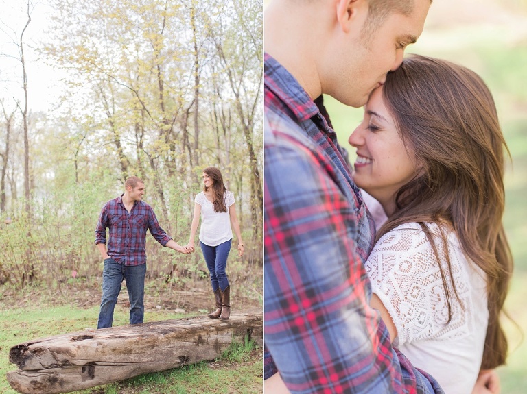 Favourite Engagement Photos from 2016 - Close up photo of groom kissing brides forehead