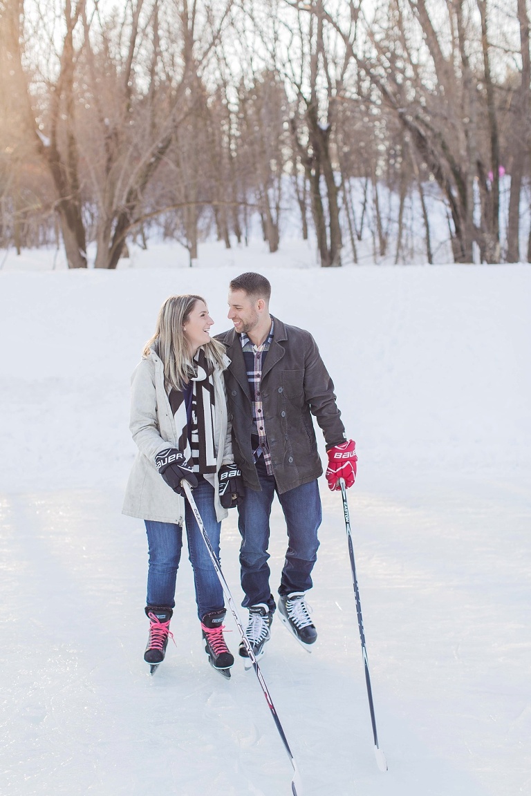 Winter engagement photos at the Ottawa Rideau Canal
