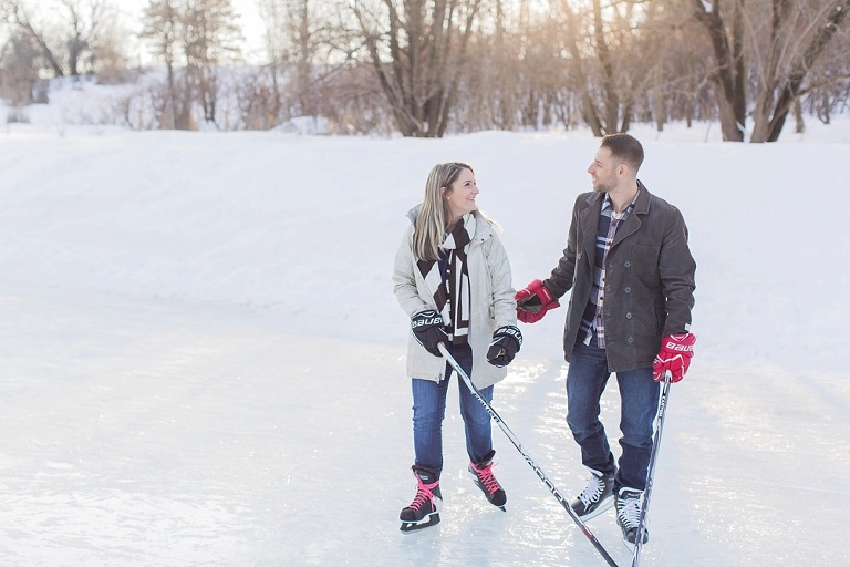 Winter engagement photos at the Ottawa Rideau Canal