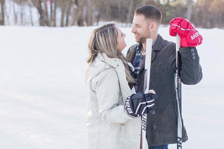 Winter engagement photos at the Ottawa Rideau Canal