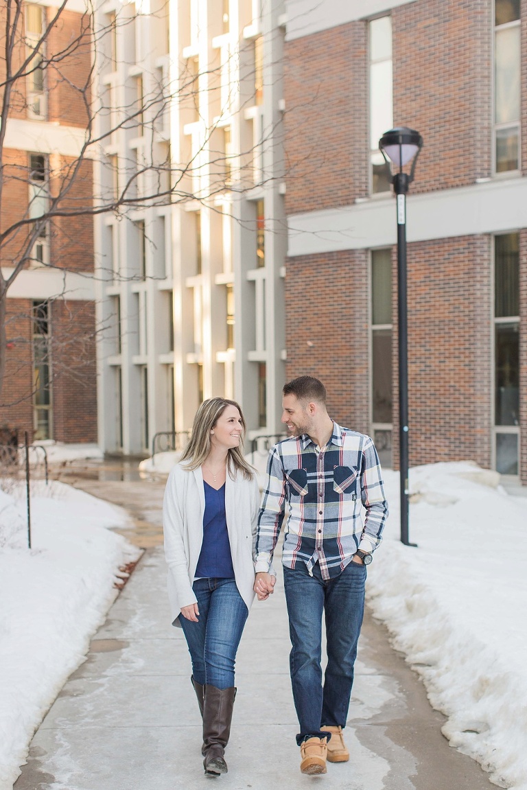 Winter engagement photos at the Ottawa Rideau Canal