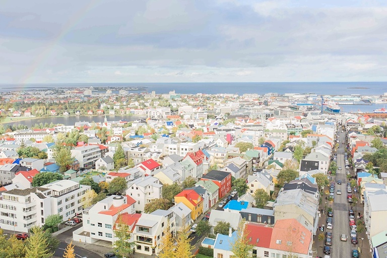 Reykjavik view from top of hallgrímskirkja