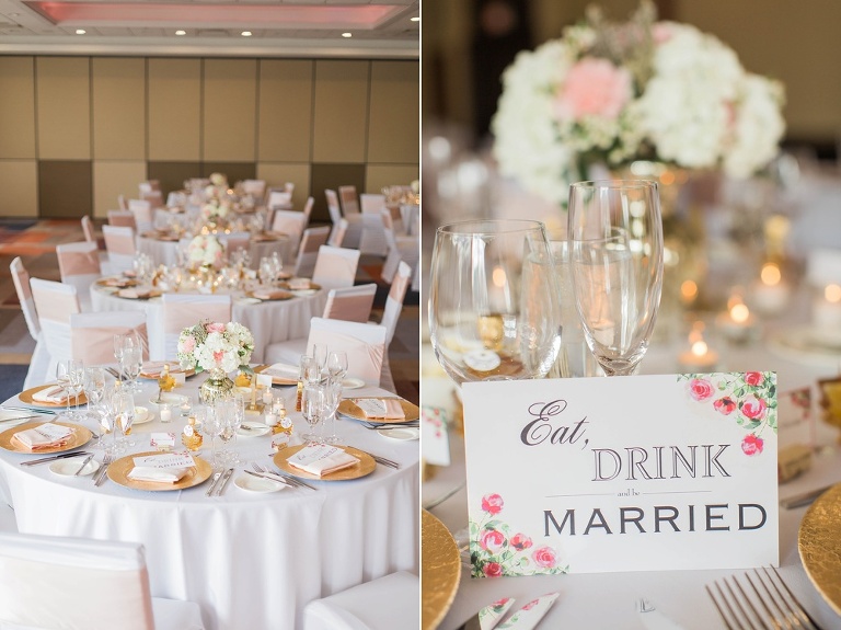 Ottawa Westin Spring Wedding - Blush and Gold Wedding reception