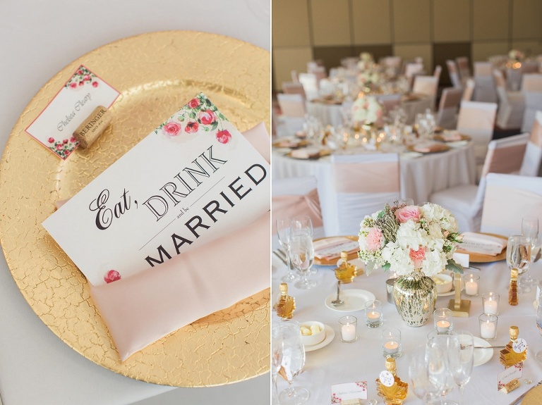 Ottawa Westin Spring Wedding - Blush and Gold Wedding reception
