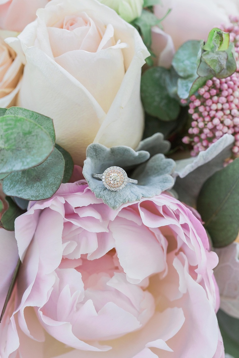 Blush and Navy Spring Strathmere Wedding - Bride getting ready at Strathmere Studio