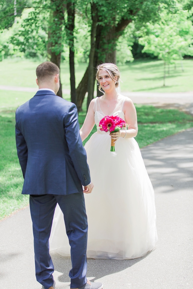 NeXT Restaurant Ottawa Wedding - Bride and Groom first look at Andrew Hayden Park