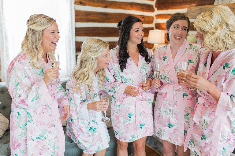 Stonefields Heritage Farm Wedding - Bride getting ready in Farmhouse great room