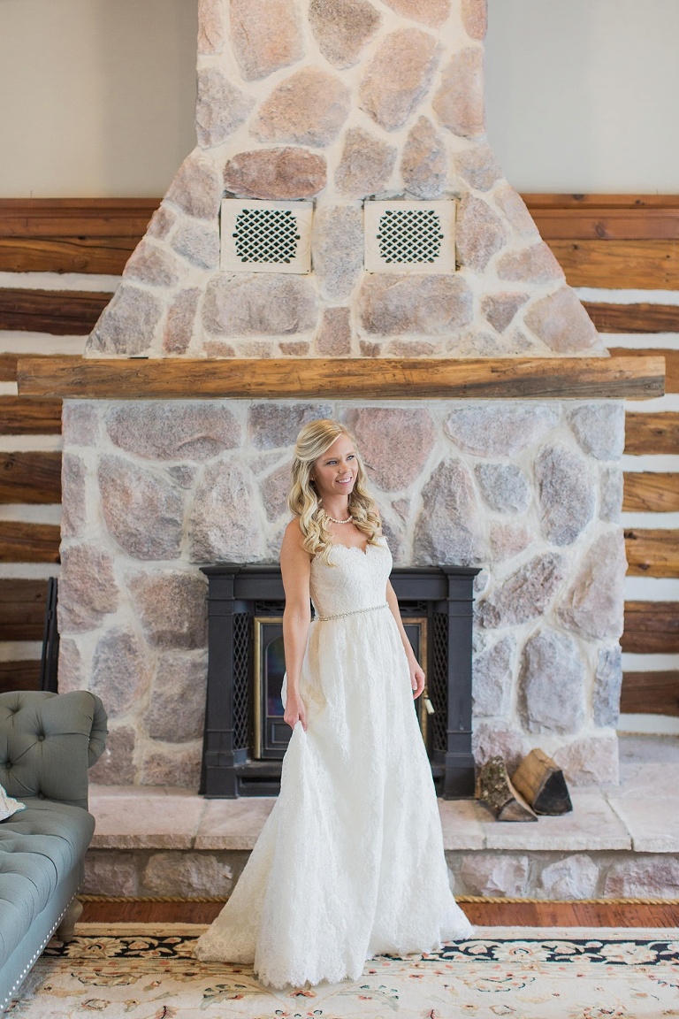 Stonefields Heritage Farm Wedding - Bride getting ready in Farmhouse great room
